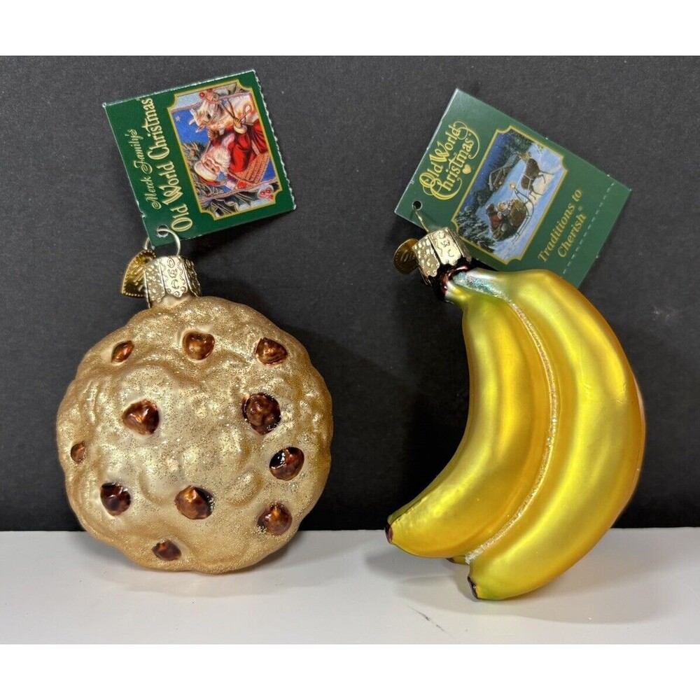 Old World Christmas Ornament Chocolate Chip Cookie 2009 Bunch of Bananas 2020